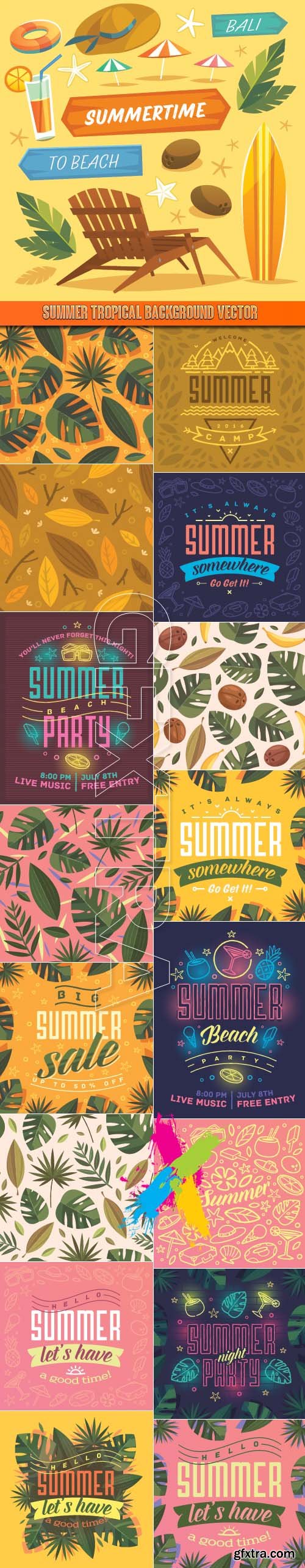 Summer tropical background vector