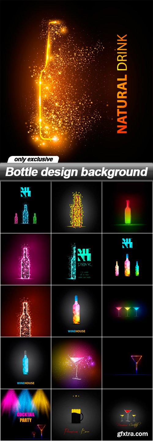 Bottle design background - 16 EPS