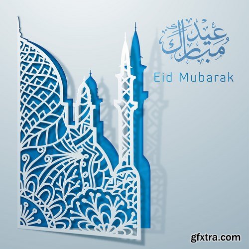 Eid Mubarak Papercut Style 8 - 48 EPS