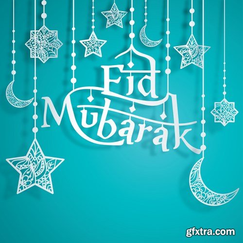 Eid Mubarak Papercut Style 8 - 48 EPS