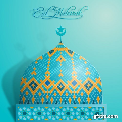 Eid Mubarak Papercut Style 8 - 48 EPS