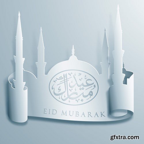 Eid Mubarak Papercut Style 8 - 48 EPS