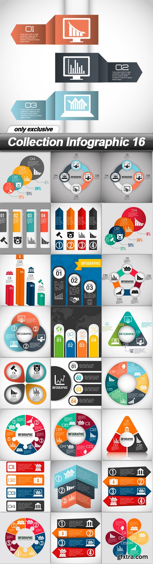 Collection Infographic 16 - 25 EPS