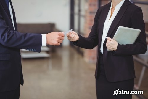 Collection a businessman business woman with business card presentation the presentation 25 HQ Jpeg