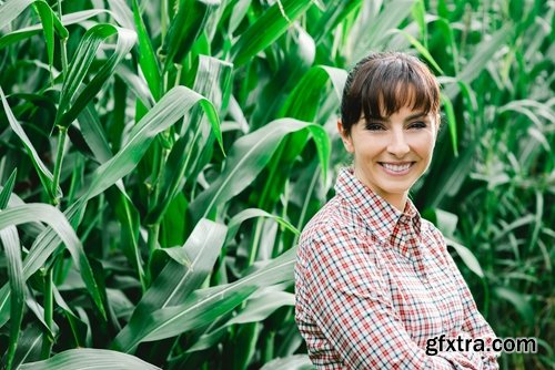 Collection agronomist farmer checking agricultural crop breeding 25 HQ Jpeg