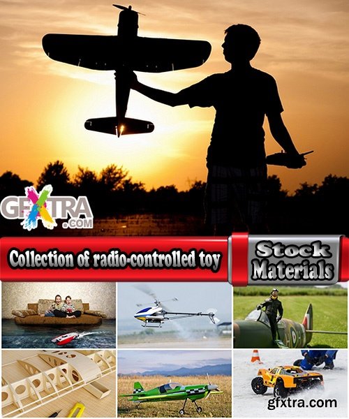 Collection of radio-controlled toy car model airplane glider boat 25 HQ Jpeg