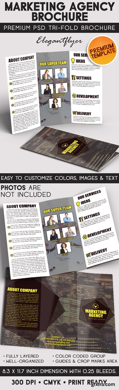 Marketing Agency – Tri-Fold Brochure PSD Template