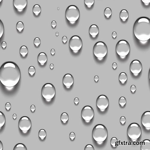 Collection rain umbrella drop of water on glass by bad weather 25 EPS