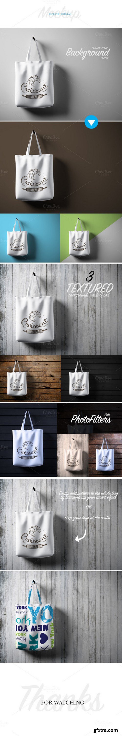 CM - Realistic Tote Bag Mockup 727839