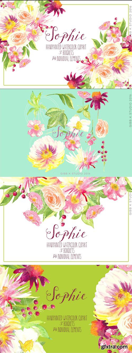 CM - Sophie Watercolor Clip art 730281