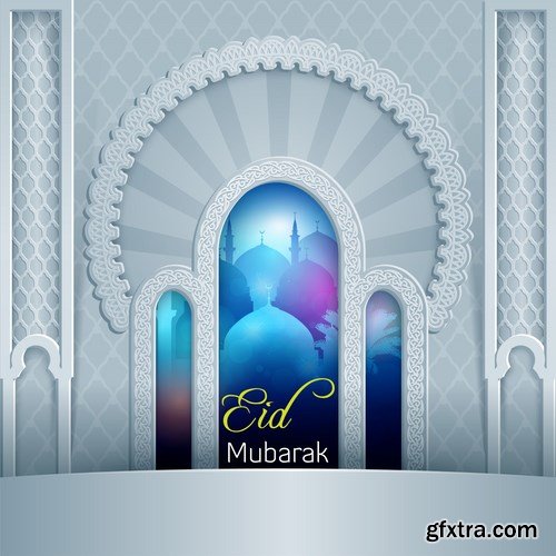 Eid Mubarak Papercut Style 9 - 48 EPS