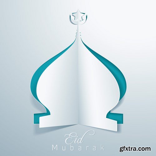 Eid Mubarak Papercut Style 9 - 48 EPS