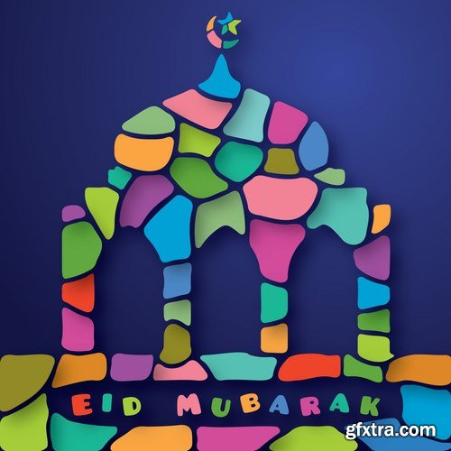 Eid Mubarak Papercut Style 9 - 48 EPS