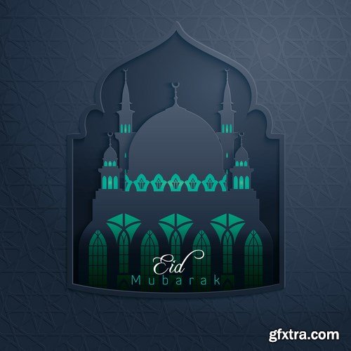 Eid Mubarak Papercut Style 9 - 48 EPS