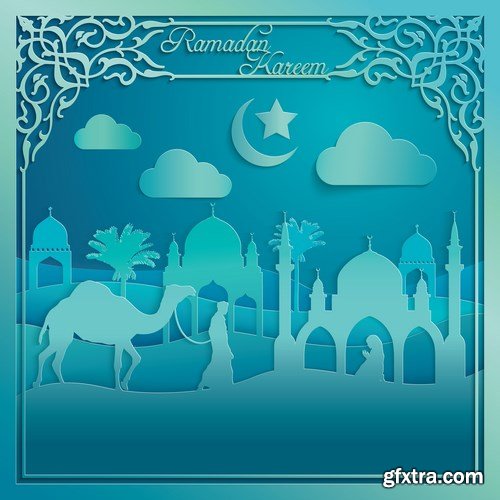 Eid Mubarak Papercut Style 9 - 48 EPS