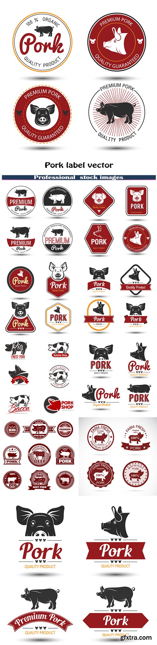 Pork label vector