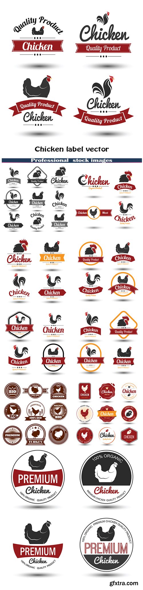 Chicken label vector