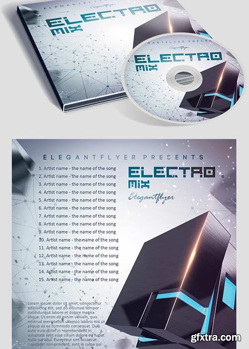 Electro Mix CD Cover PSD Template