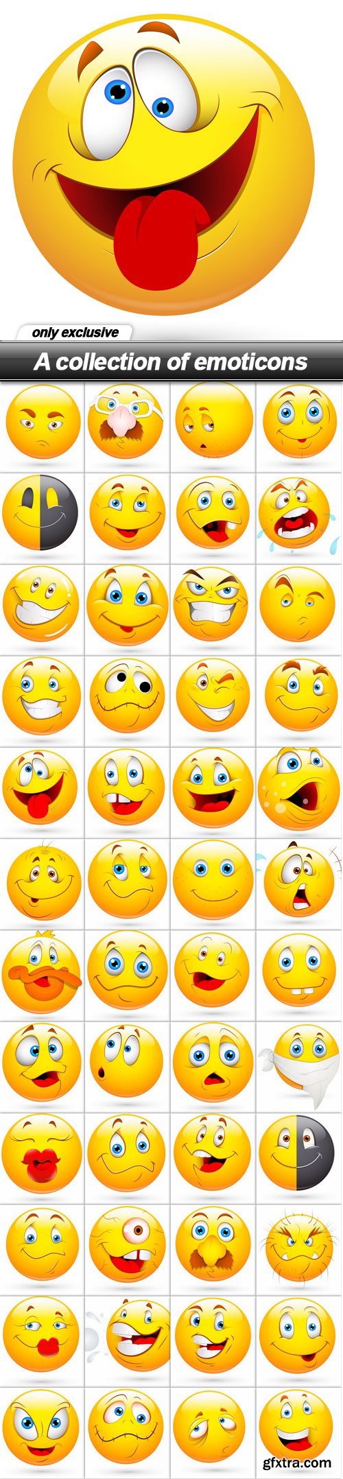 A collection of emoticons - 48 EPS