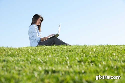 Collection business lady in the meadow grass field 25 HQ Jpeg