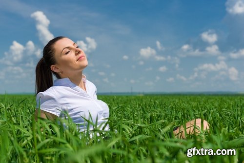 Collection business lady in the meadow grass field 25 HQ Jpeg