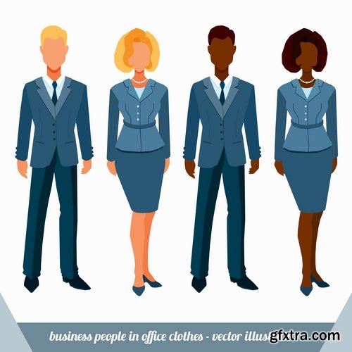 Collection a businessman lady girl cartoon vector image 25 EPS