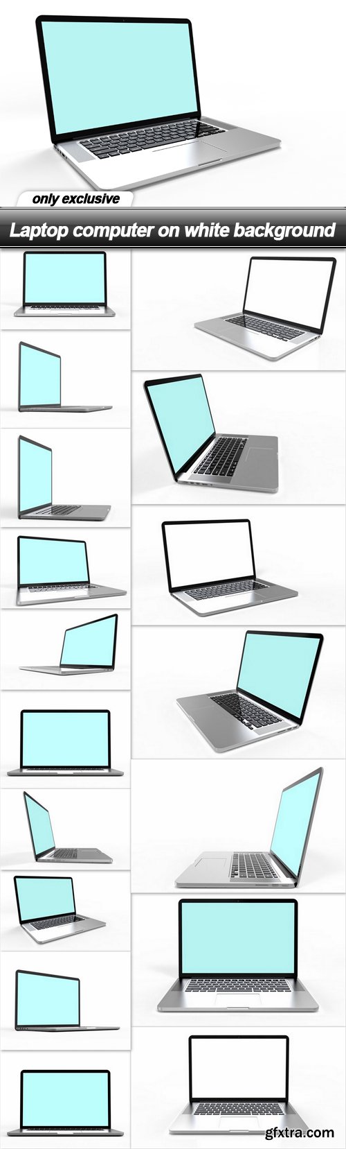 Laptop computer on white background - 17 UHQ JPEG