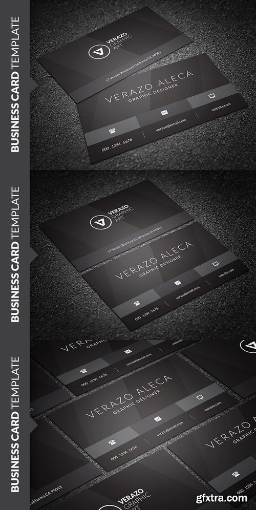 CM - Stylish Black Business Card 693708