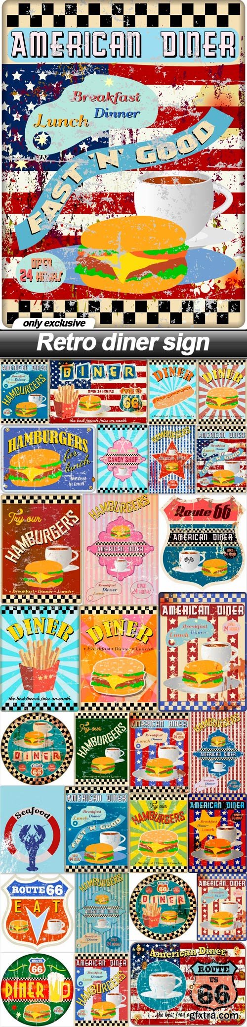 Retro diner sign - 29 EPS