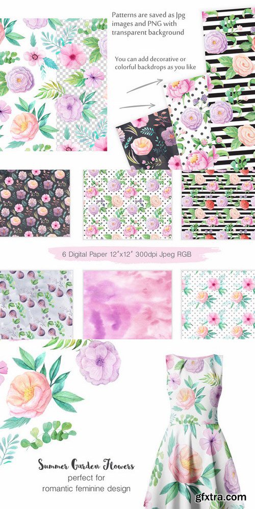 CM - Summer Floral Seamless Patterns 689394