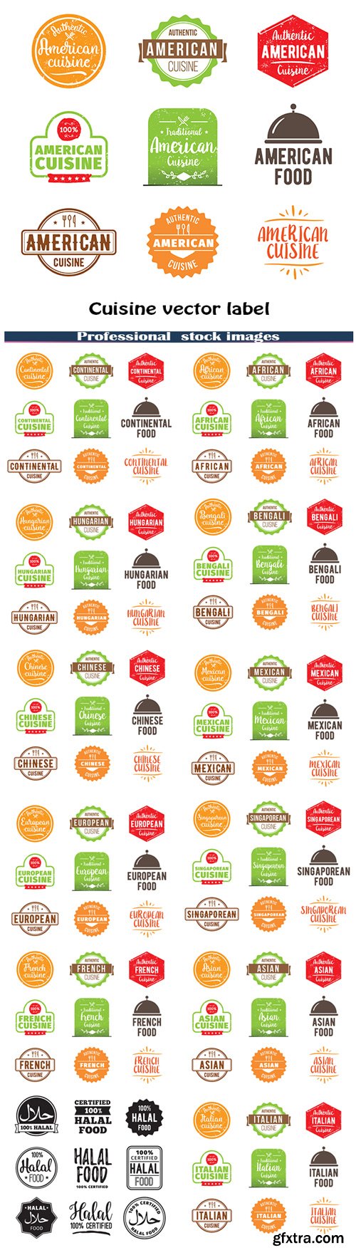 Cuisine vector label