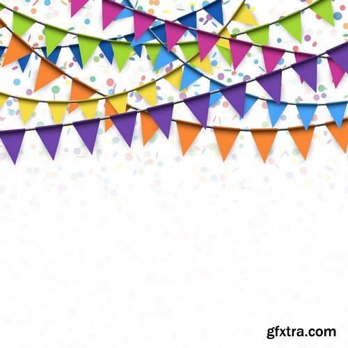 garlands and confetti background 10X EPS