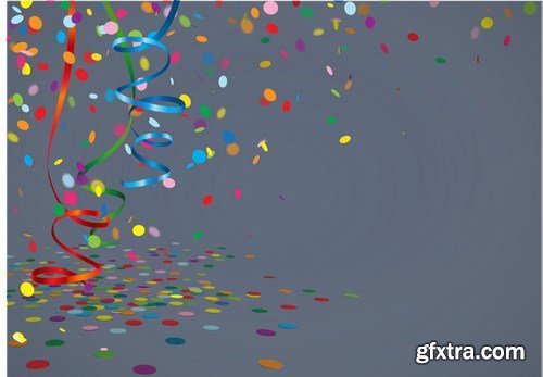 garlands and confetti background 10X EPS