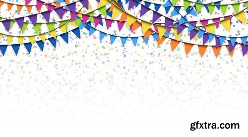 garlands and confetti background 10X EPS