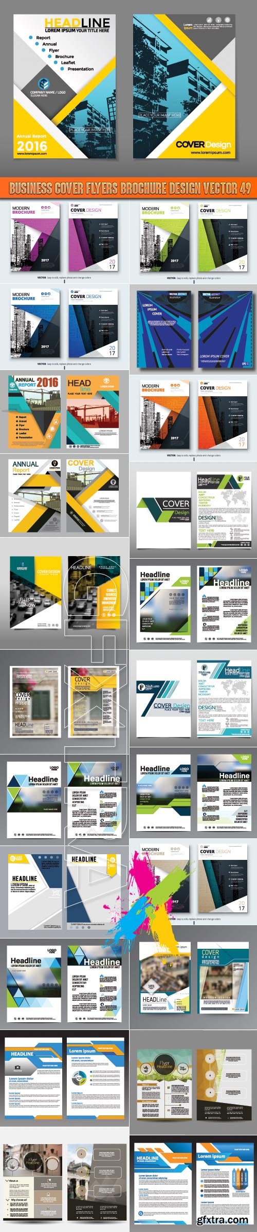 Business cover flyers brochure design vector 49