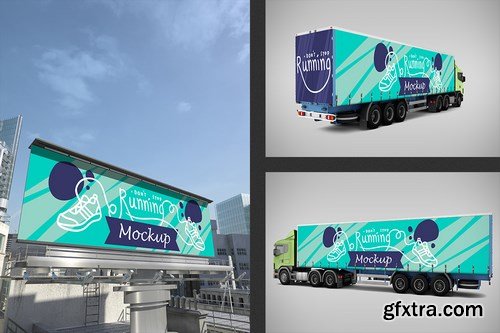 CM - Truck and Billboard Mockup 741648