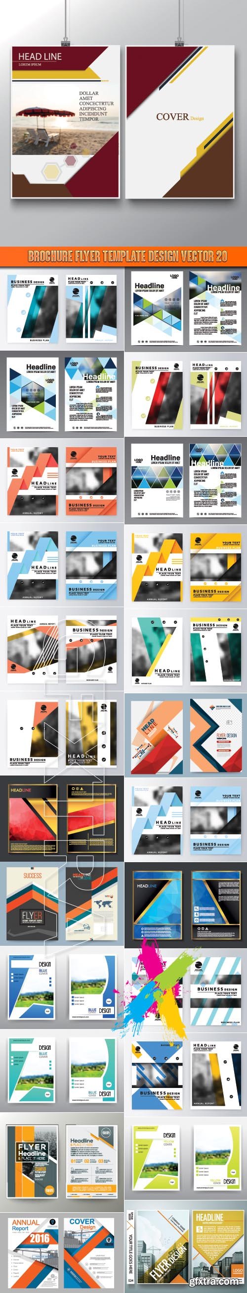 Brochure flyer template design vector 20