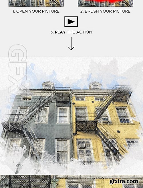 GraphicRiver - Architect Photoshop Action - Sketch Effect Creator 16564946