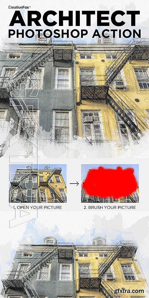 GraphicRiver - Architect Photoshop Action - Sketch Effect Creator 16564946