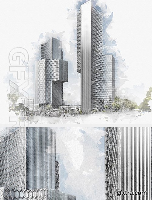 GraphicRiver - Architect Photoshop Action - Sketch Effect Creator 16564946