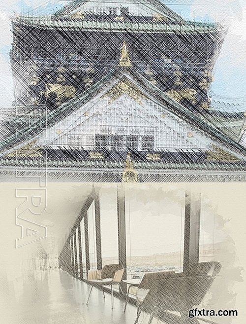 GraphicRiver - Architect Photoshop Action - Sketch Effect Creator 16564946