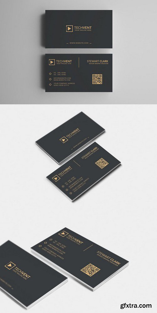 CM - Gold Minimal Business Card 643987