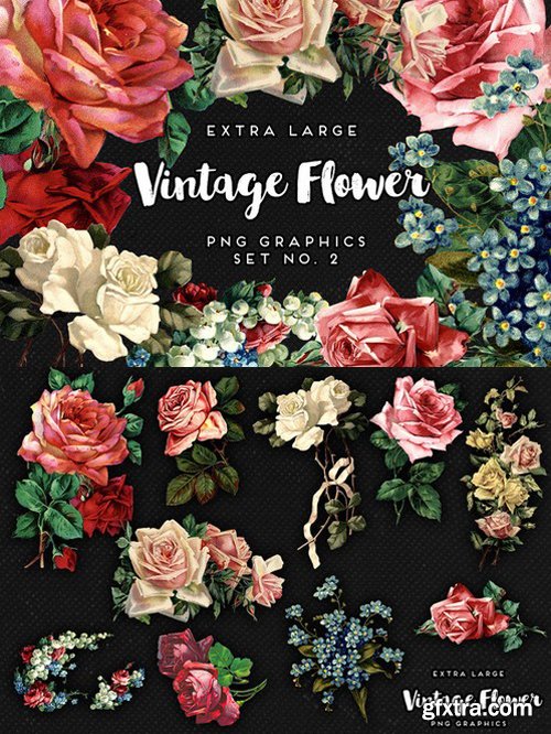 CM - Large Vintage Flower Graphics No. 2 637682