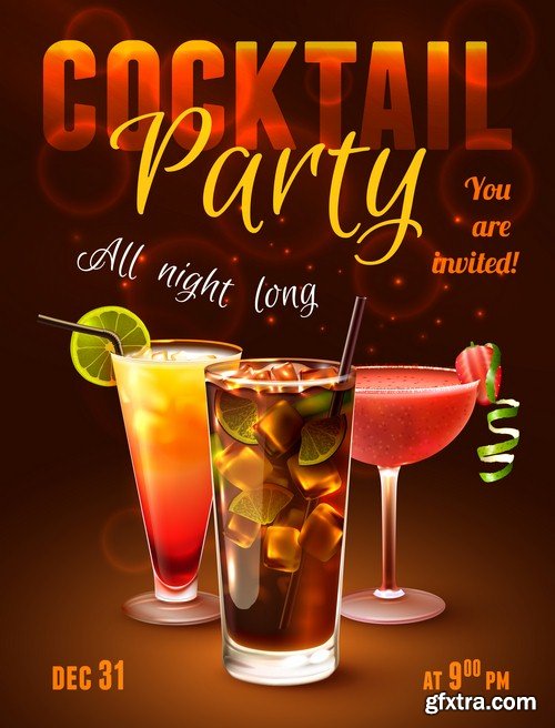 Cocktail party poster-8xEPS