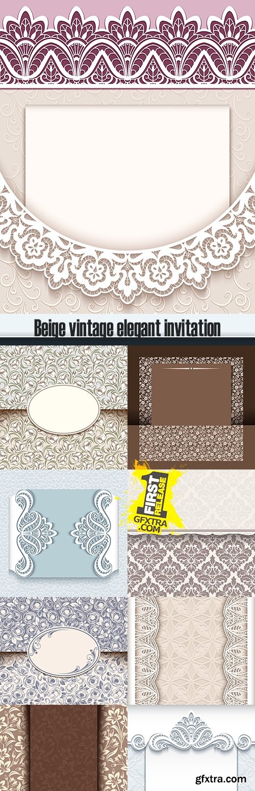 Beige vintage elegant invitation