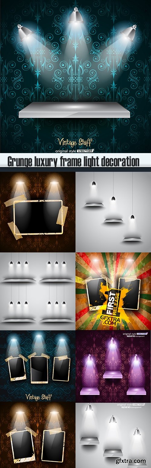 Grunge luxury frame light decoration