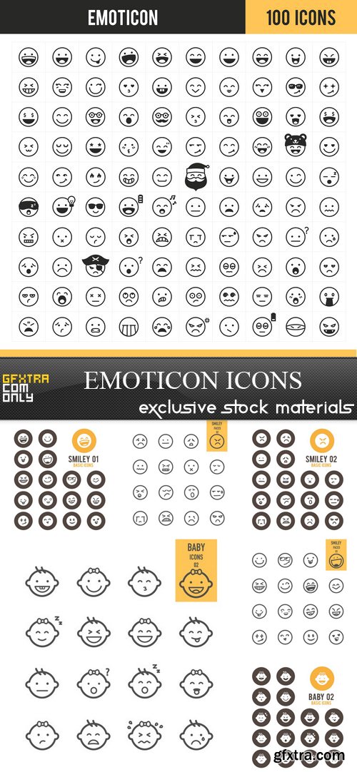 Emoticon Icons - 7 EPS