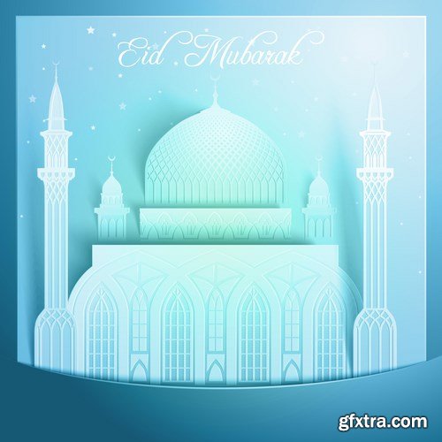 Eid Mubarak Papercut Style 10 - 48 EPS