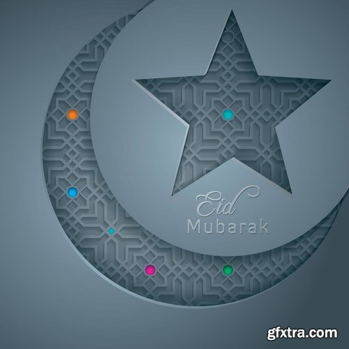 Eid Mubarak Papercut Style 10 - 48 EPS