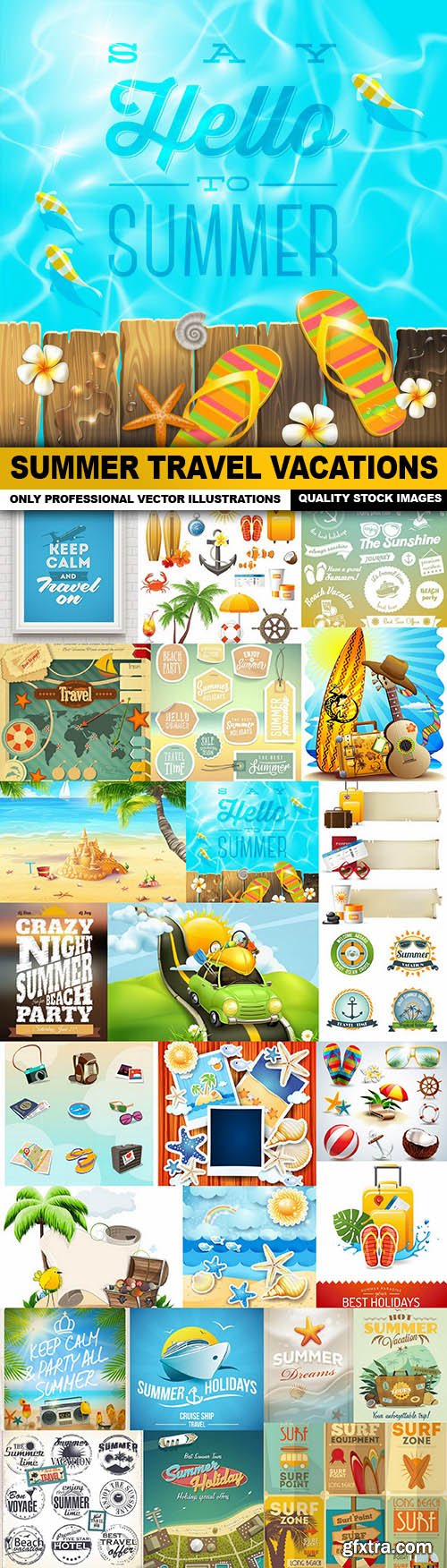 Summer Travel Vacations - 25 Vector